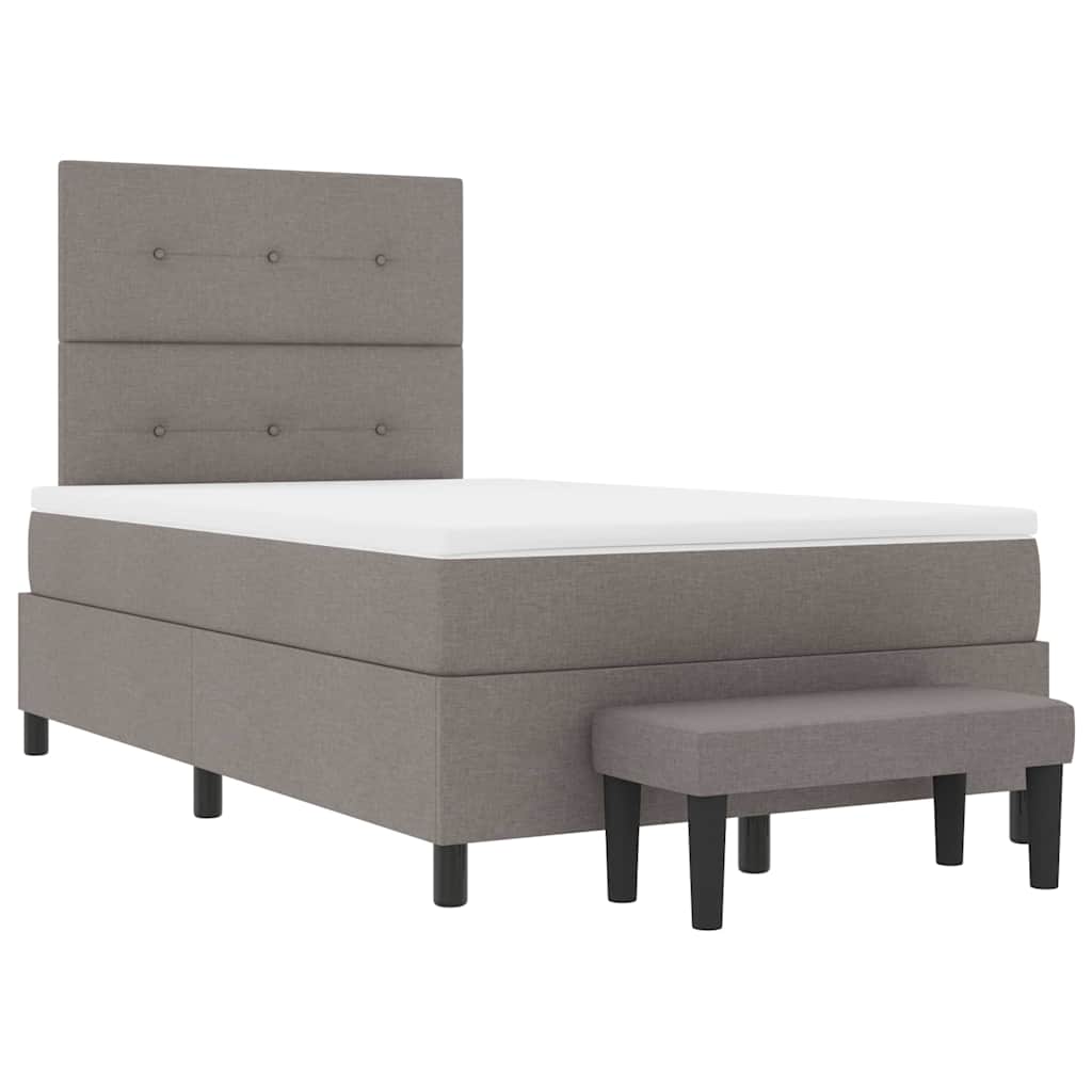 Box spring seng med madras Gråbrun 120 x 200 cm Stof