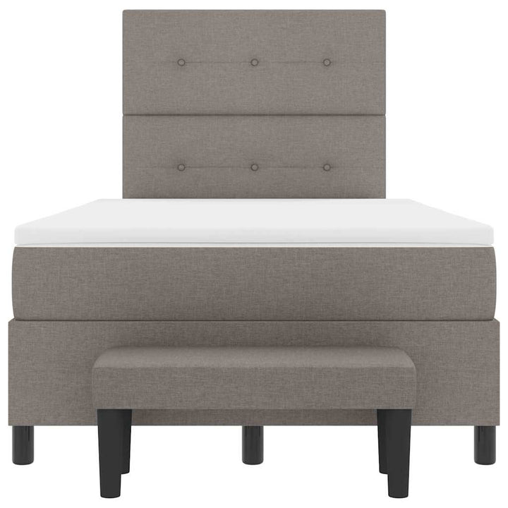 Box spring seng med madras Gråbrun 120 x 200 cm Stof