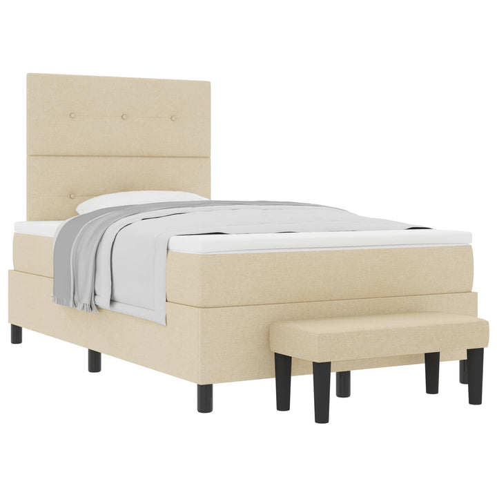 Box spring seng med madras Creme 120 x 200 cm Stof
