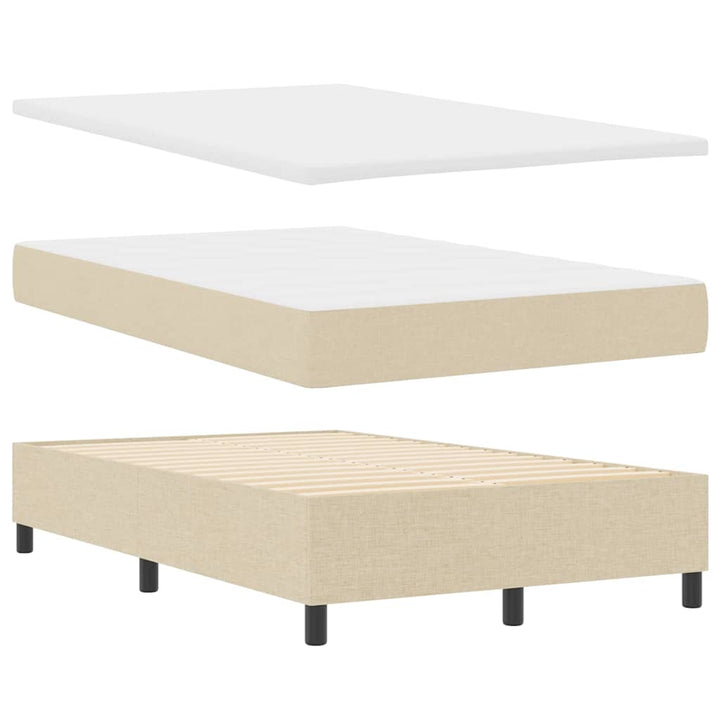 Box spring seng med madras Creme 120 x 200 cm Stof