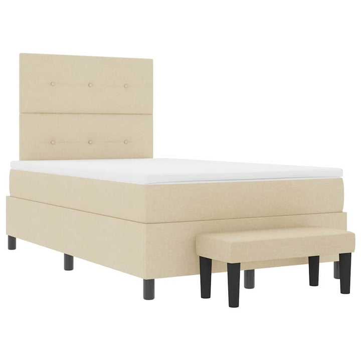 Box spring seng med madras Creme 120 x 200 cm Stof