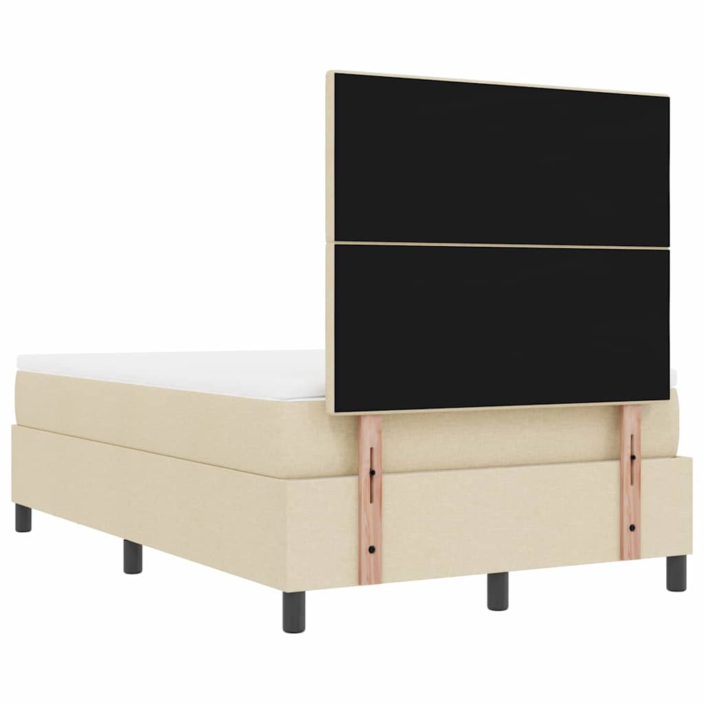 Box spring seng med madras Creme 120 x 200 cm Stof