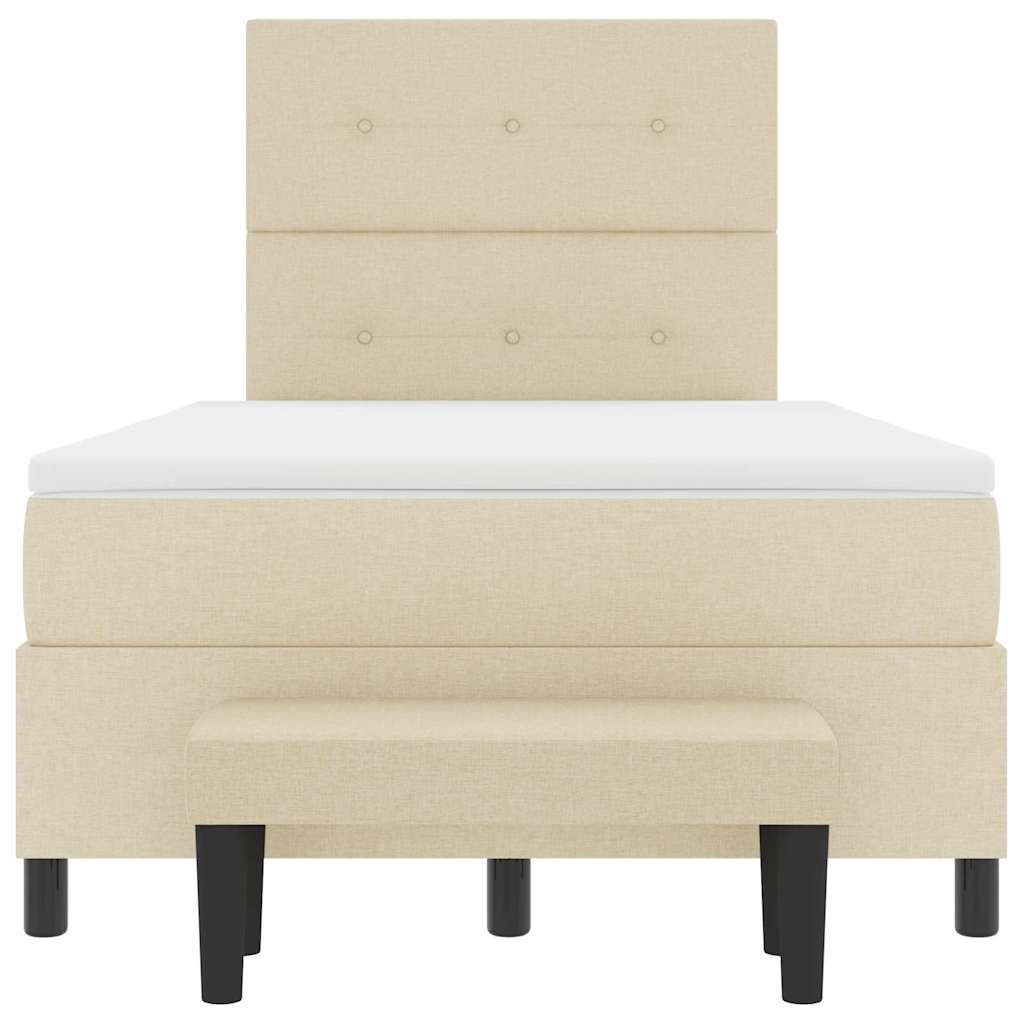 Box spring seng med madras Creme 120 x 200 cm Stof