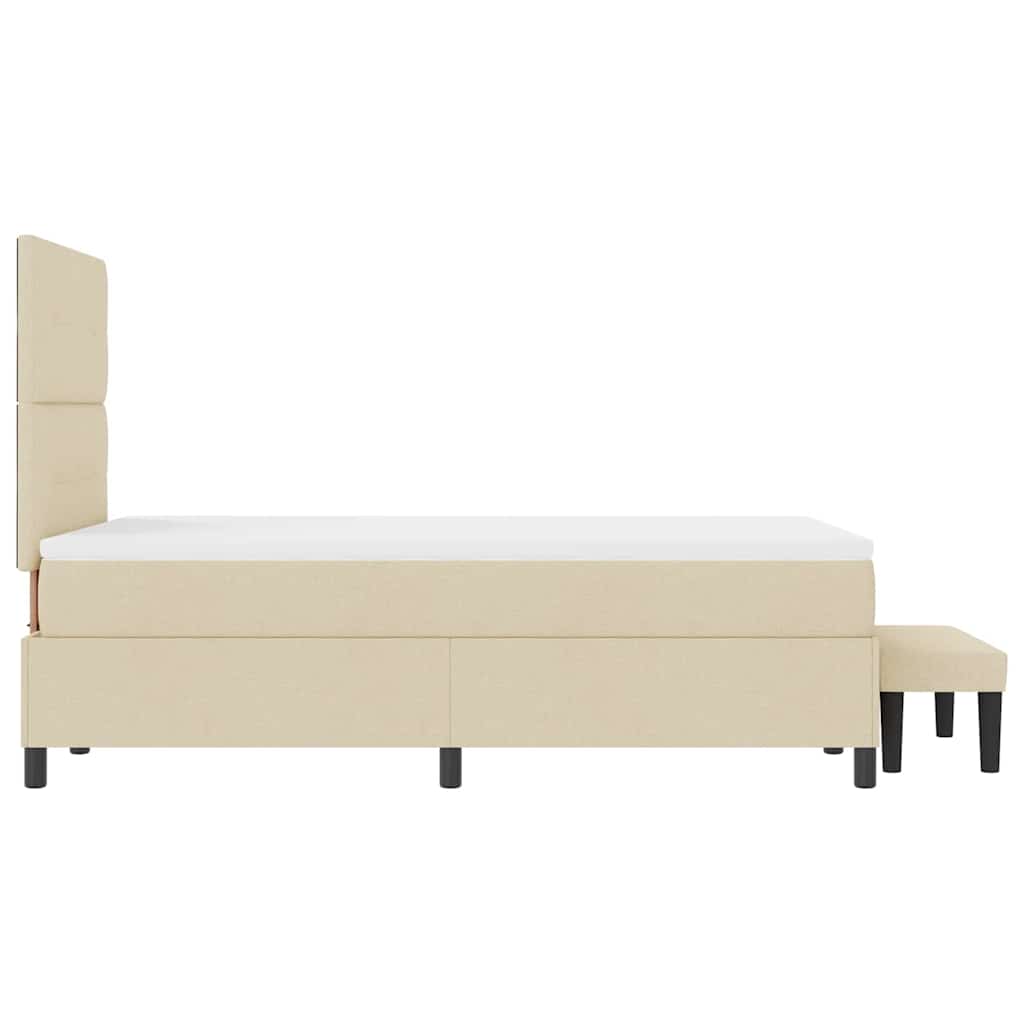 Box spring seng med madras Creme 120 x 200 cm Stof