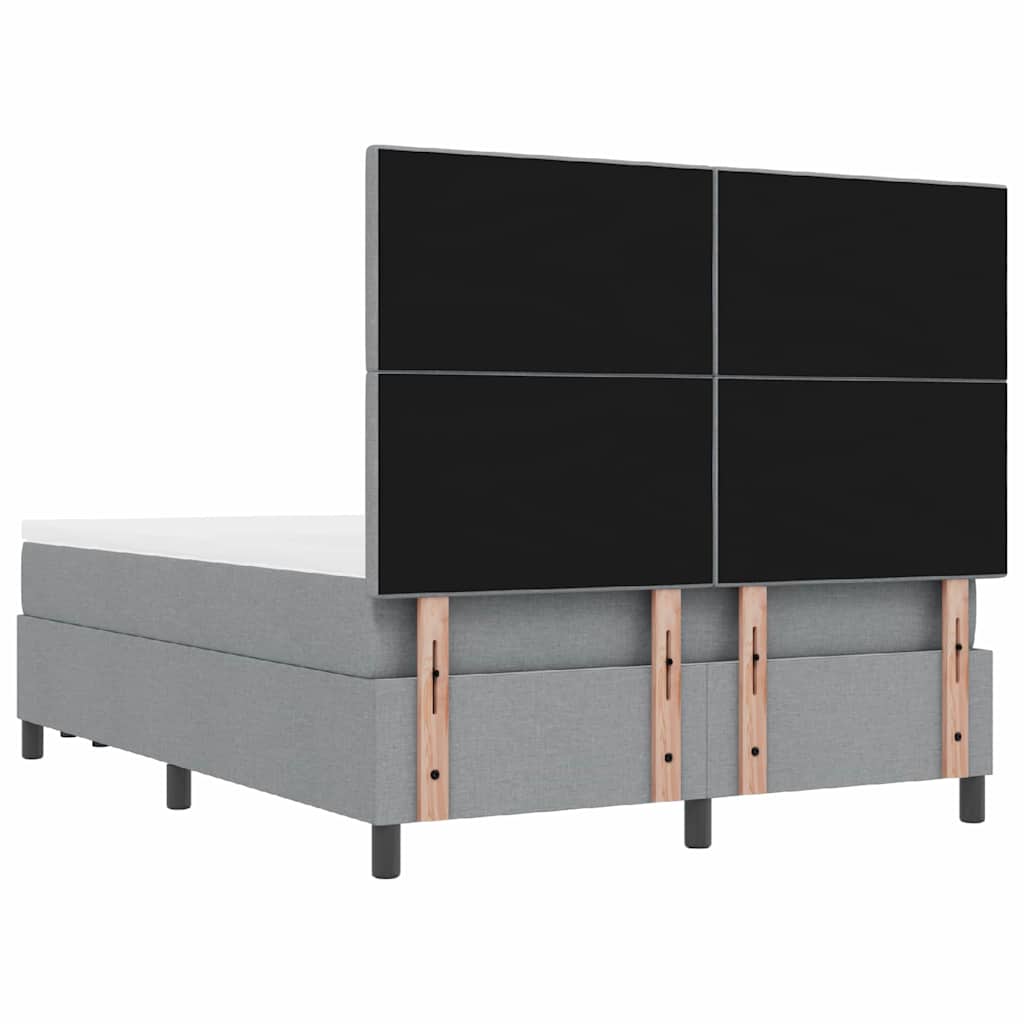 Box spring seng med madras Lysegrå 140 x 190 cm Stof
