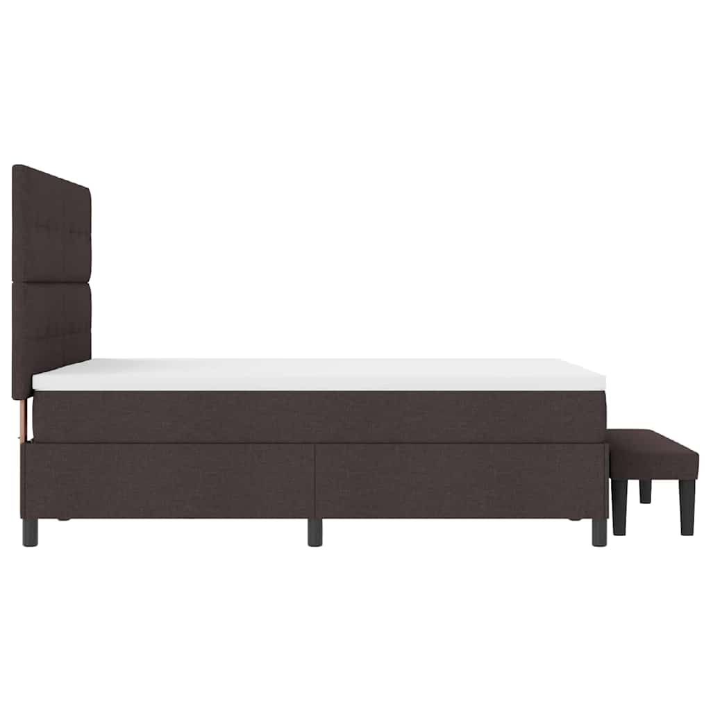 Box spring seng med hovedgærde Mørk Brun 140 x 190 cm Stof
