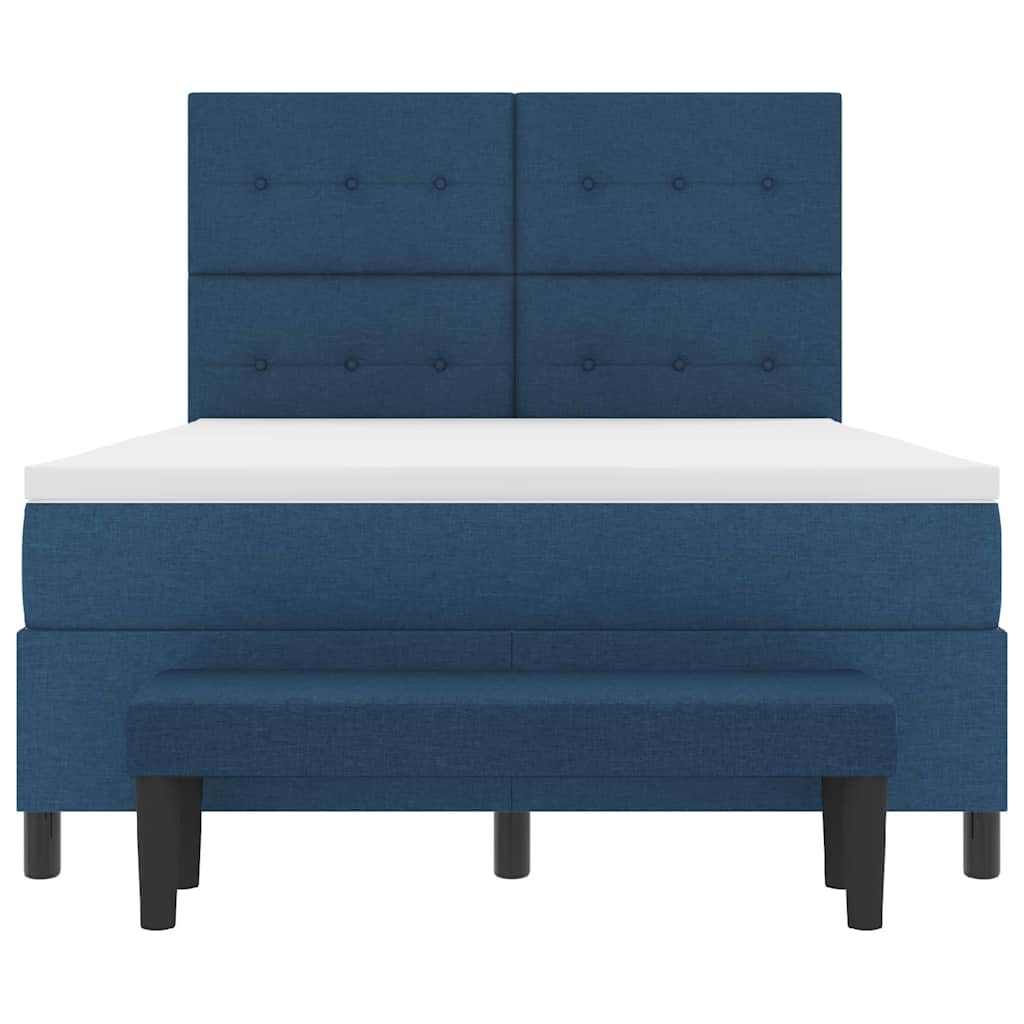 Box spring seng med hovedgærde Blå 140 x 190 cm Stof