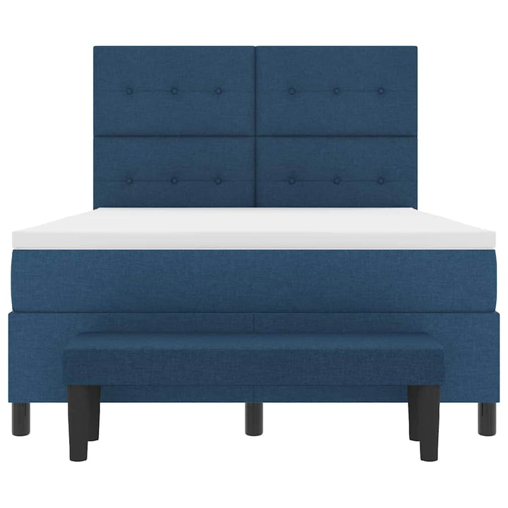 Box spring seng med hovedgærde Blå 140 x 190 cm Stof