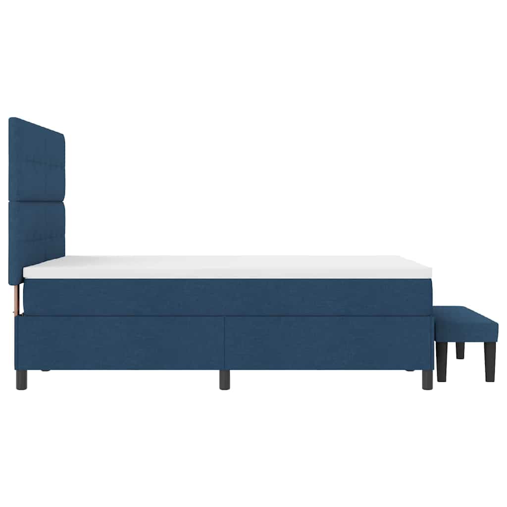 Box spring seng med hovedgærde Blå 140 x 190 cm Stof