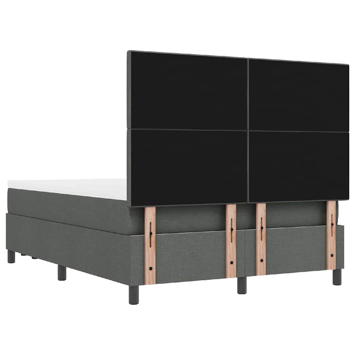 Box spring seng med pude Mørkegrå 140 x 200 cm Stof