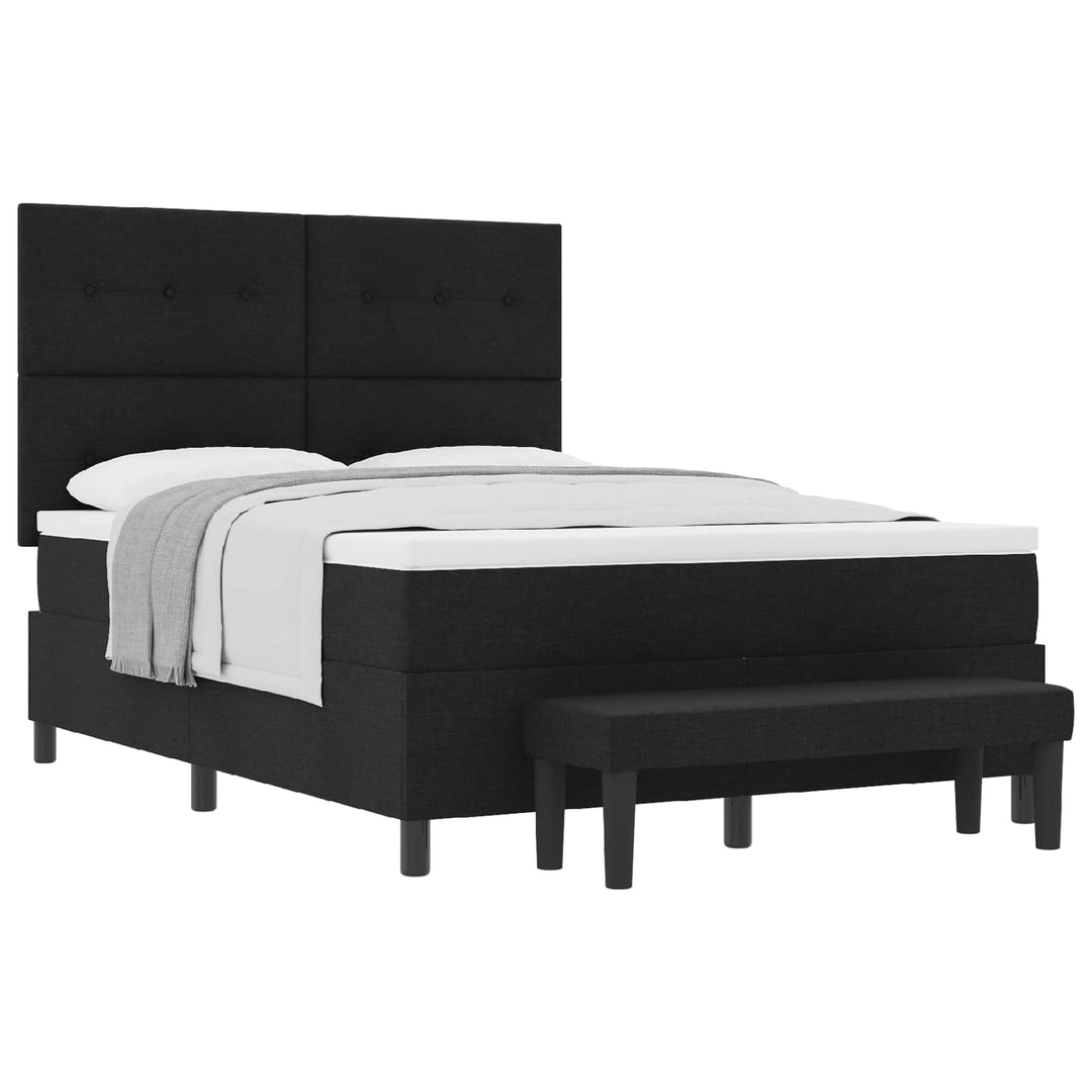 Box spring seng med hovedgærde Sort 140 x 200 cm Stof