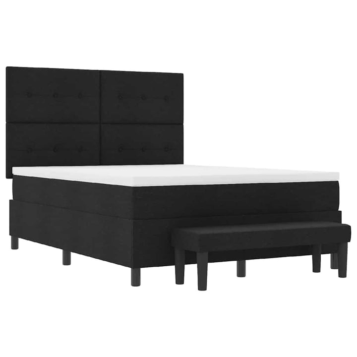 Box spring seng med hovedgærde Sort 140 x 200 cm Stof