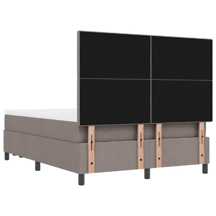Box spring seng med hovedgærde Gråbrun 140 x 200 cm Stof