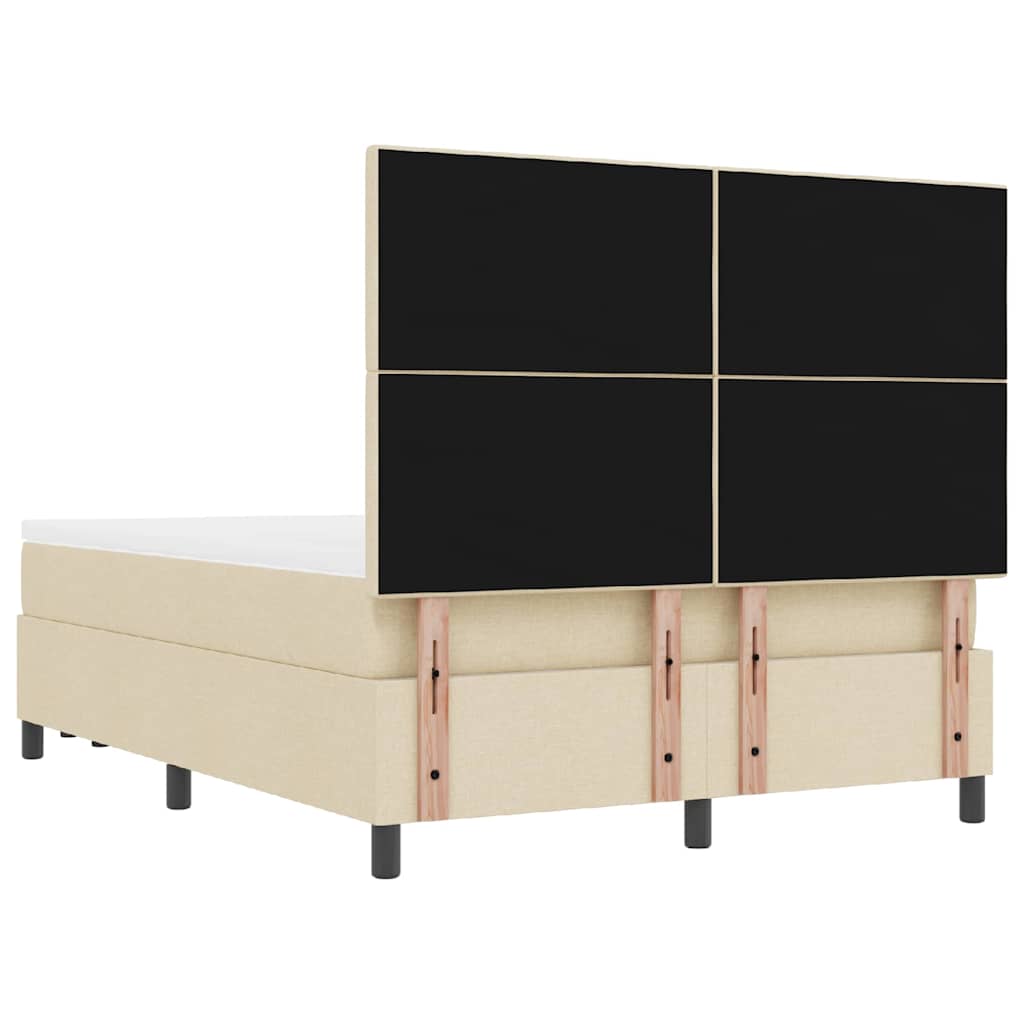 Box spring seng med madras Creme 140 x 200 cm Stof
