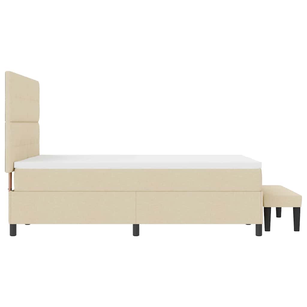 Box spring seng med madras Creme 140 x 200 cm Stof