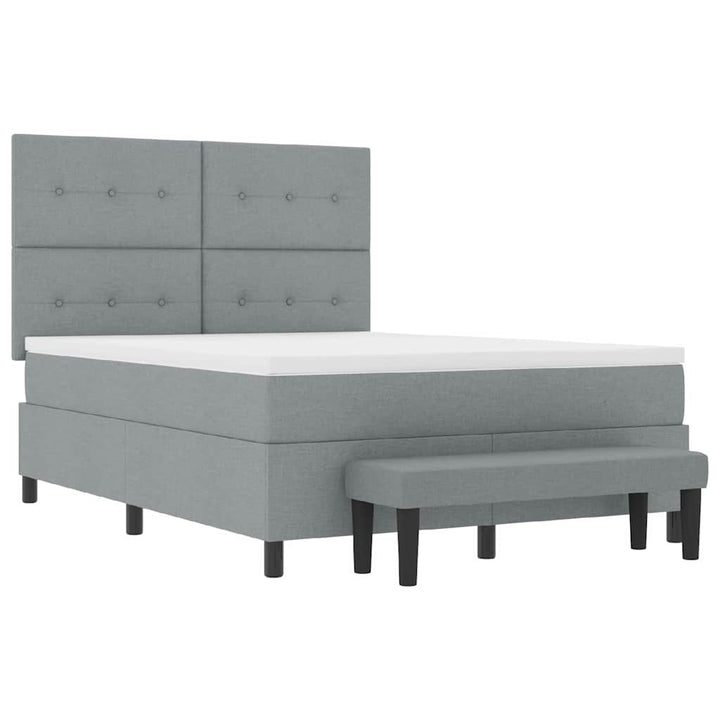 Box spring seng med madras Lysegrå 160 x 200 cm Stof
