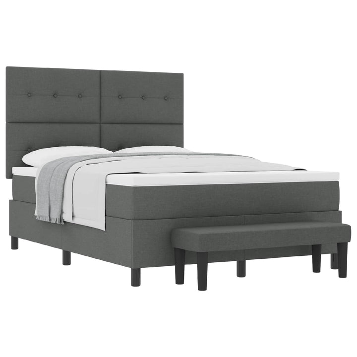 Box spring seng med pude Mørkegrå 160 x 200 cm Stof