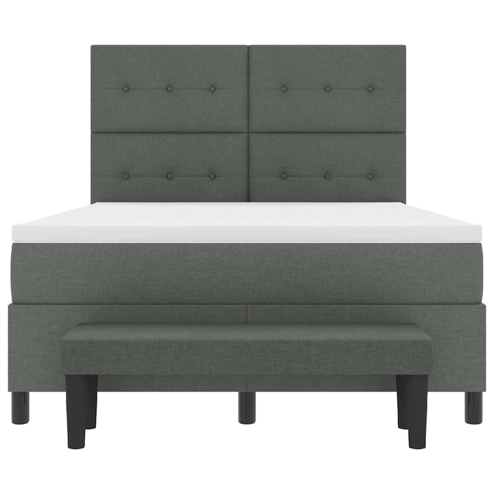 Box spring seng med pude Mørkegrå 160 x 200 cm Stof