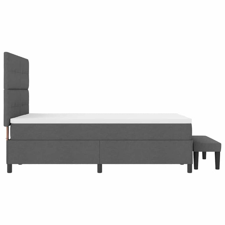 Box spring seng med pude Mørkegrå 160 x 200 cm Stof