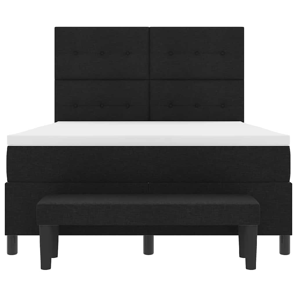 Box spring seng med hovedgærde Sort 160 x 200 cm Stof