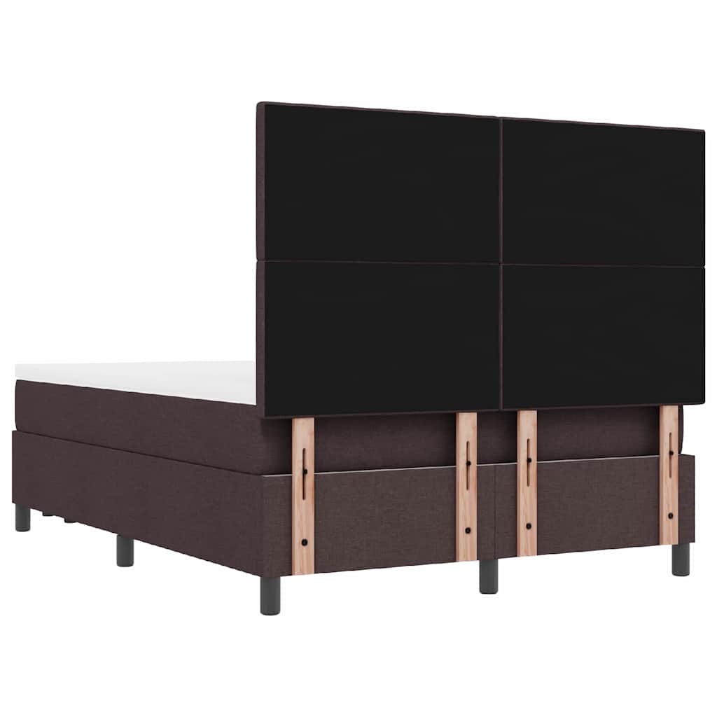 Box spring seng med hovedgærde Mørk Brun 160 x 200 cm Stof