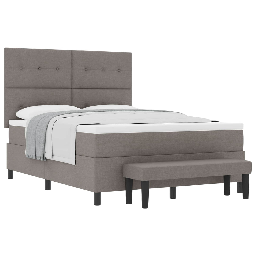 Box spring seng med hovedgærde Gråbrun 160 x 200 cm Stof