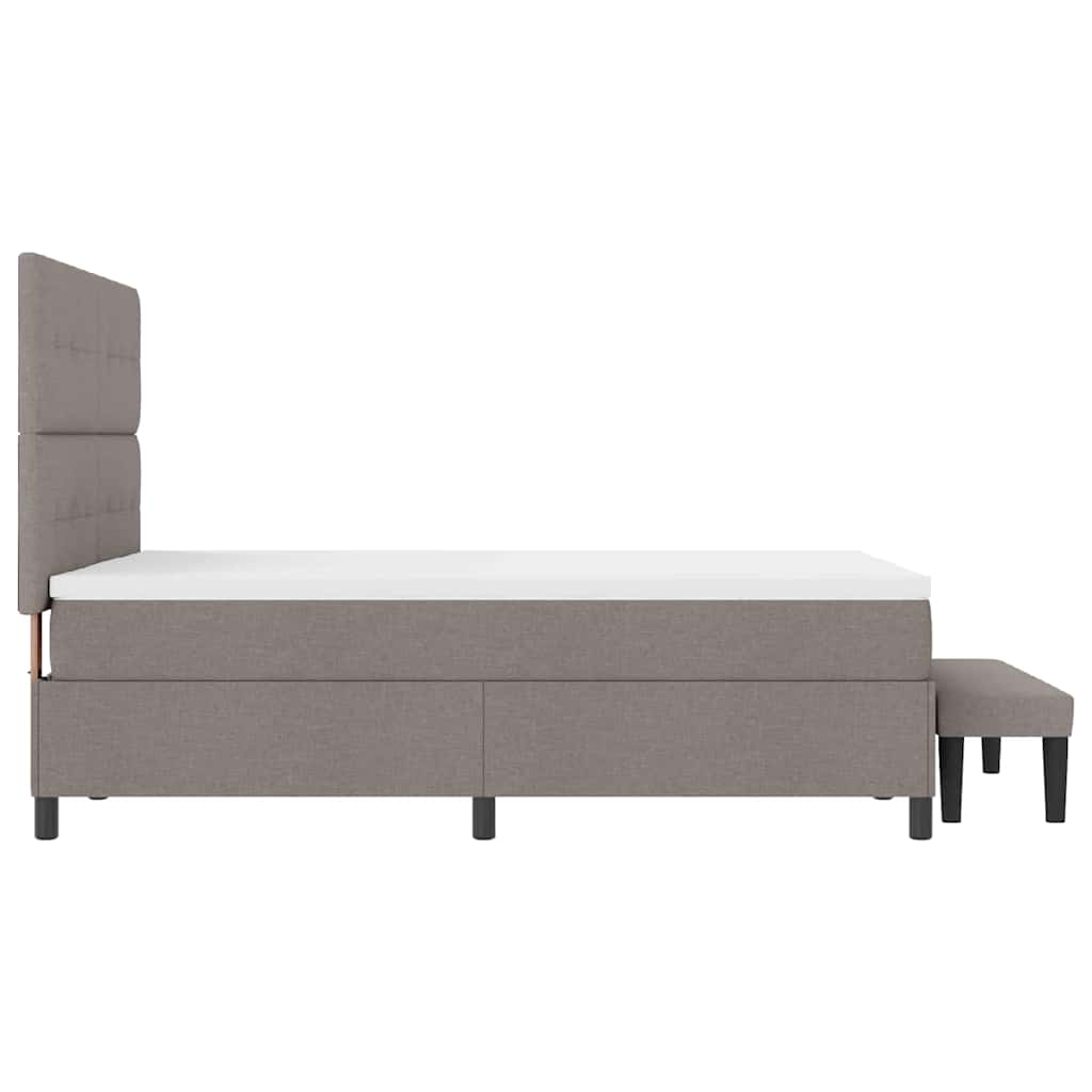 Box spring seng med hovedgærde Gråbrun 160 x 200 cm Stof