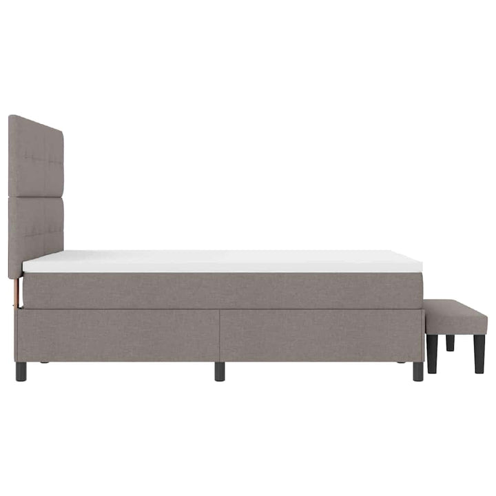 Box spring seng med hovedgærde Gråbrun 160 x 200 cm Stof