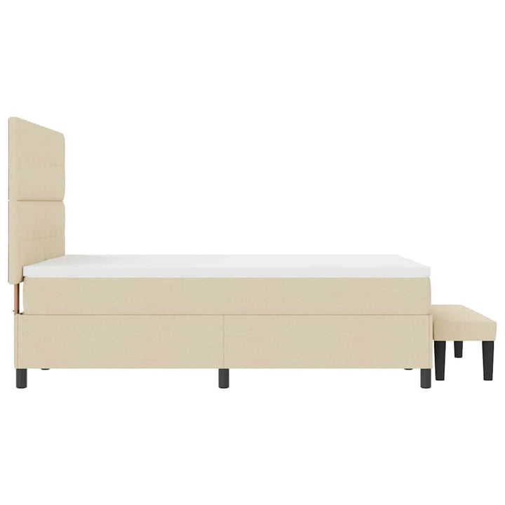 Box spring seng med hovedgærde Creme 160 x 200 cm Stof