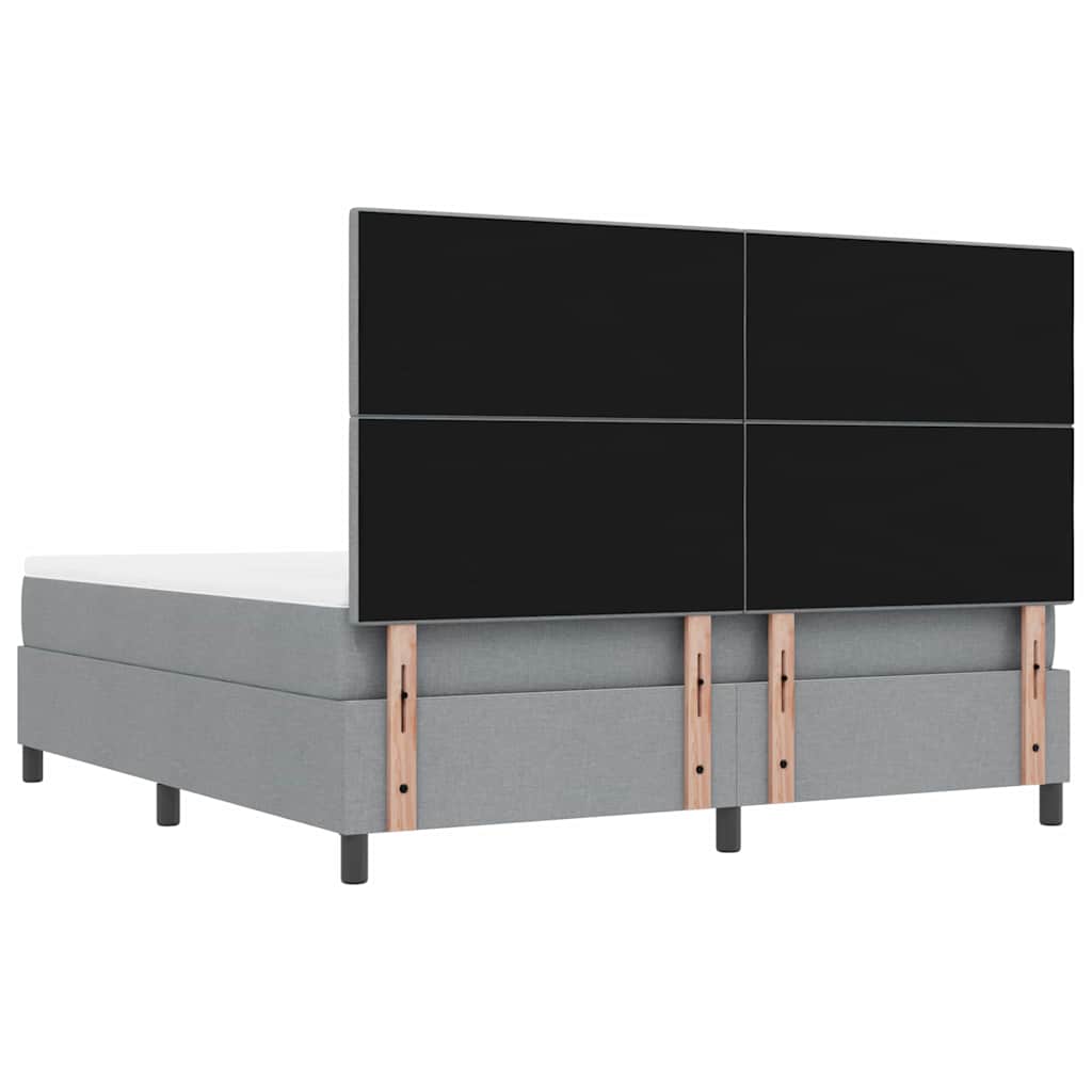 Box spring seng med hovedgærde Lysegrå 180 x 200 cm Stof