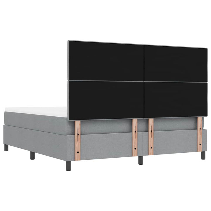 Box spring seng med hovedgærde Lysegrå 180 x 200 cm Stof