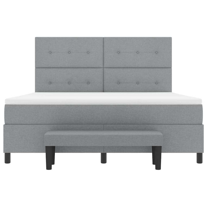 Box spring seng med hovedgærde Lysegrå 180 x 200 cm Stof