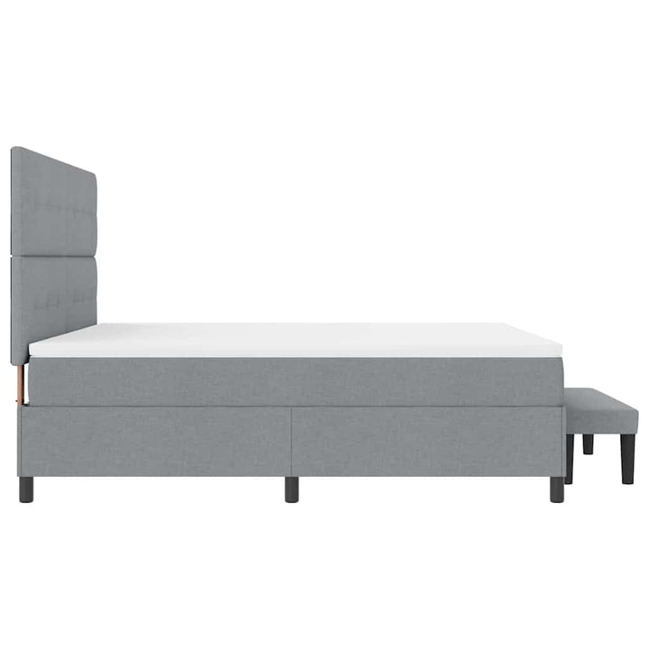 Box spring seng med hovedgærde Lysegrå 180 x 200 cm Stof