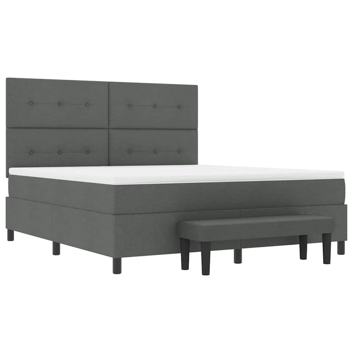 Box spring seng med hovedgærde Mørkegrå 180 x 200 cm Stof
