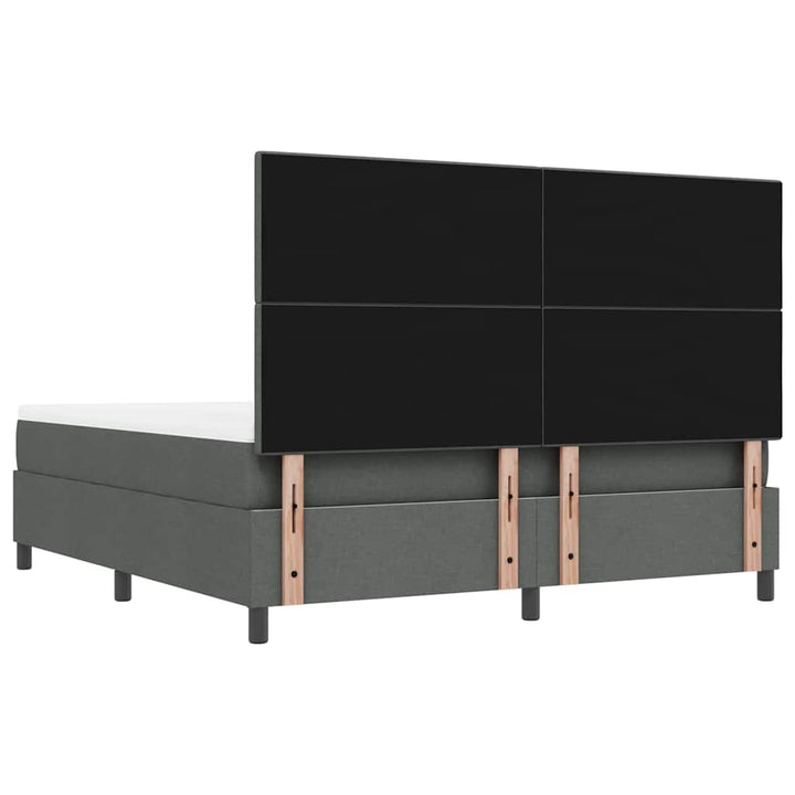 Box spring seng med hovedgærde Mørkegrå 180 x 200 cm Stof