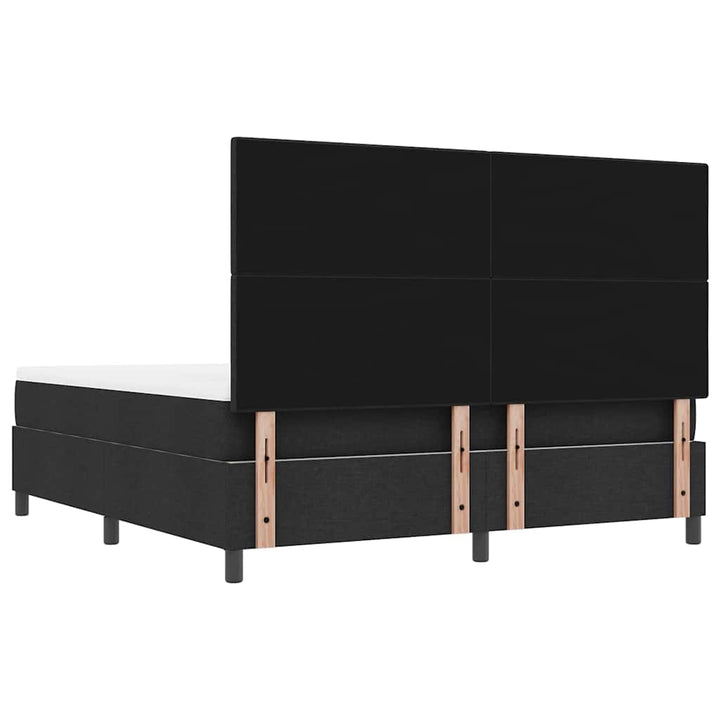 Box spring seng med madras Sort 180 x 200 cm Stof