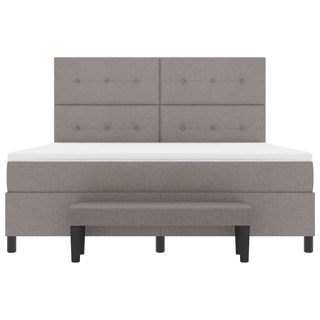 Box spring seng med hovedgærde Gråbrun 180 x 200 cm Stof