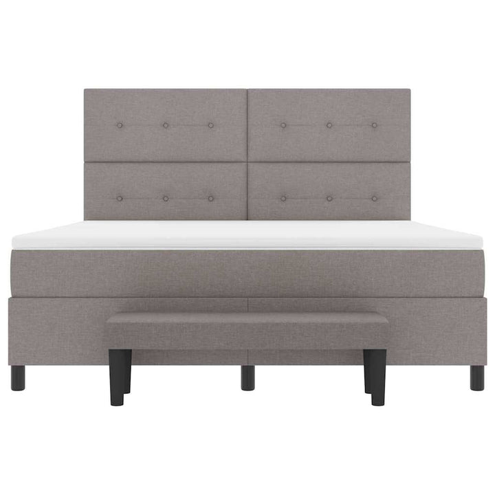 Box spring seng med hovedgærde Gråbrun 180 x 200 cm Stof