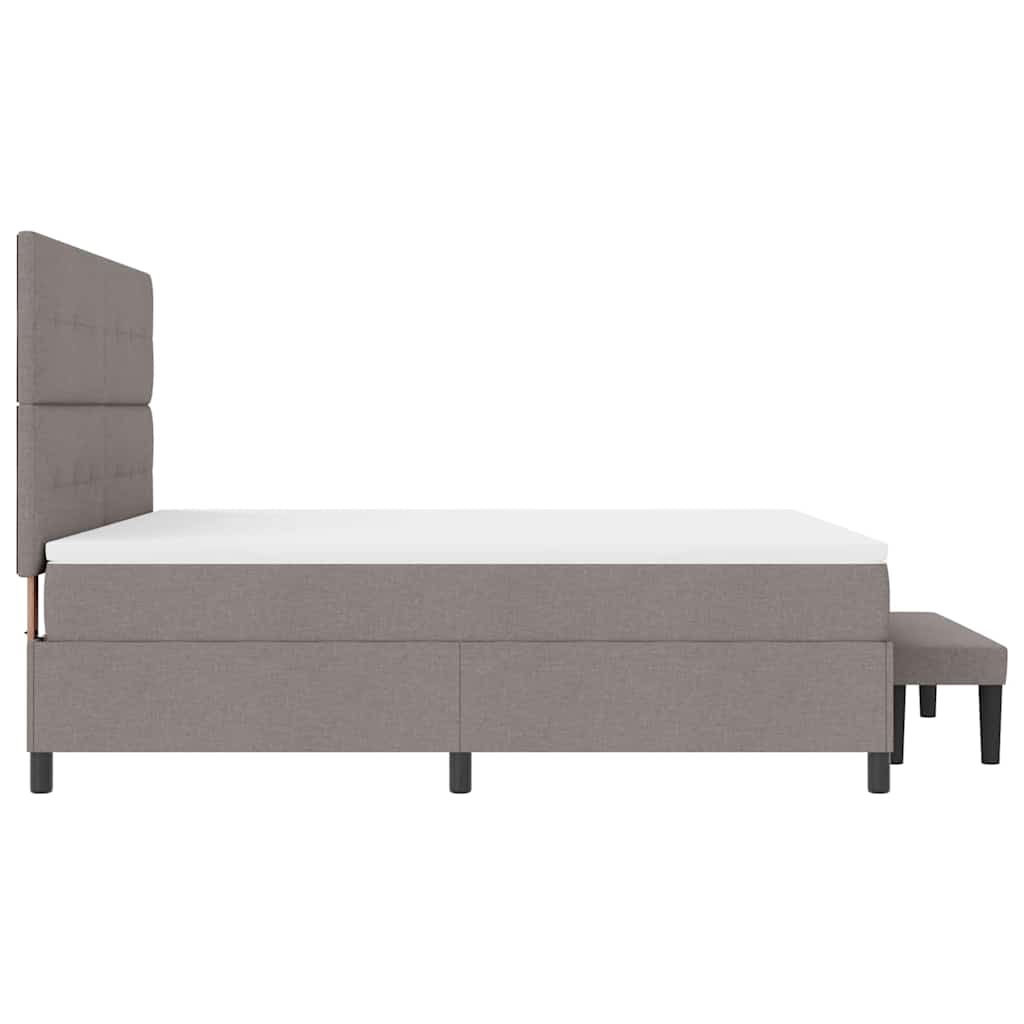 Box spring seng med hovedgærde Gråbrun 180 x 200 cm Stof