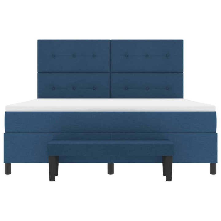 Box spring seng med hovedgærde Blå 180 x 200 cm Stof