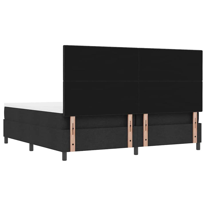Box spring seng med hovedgærde Sort 200 x 200 cm Stof
