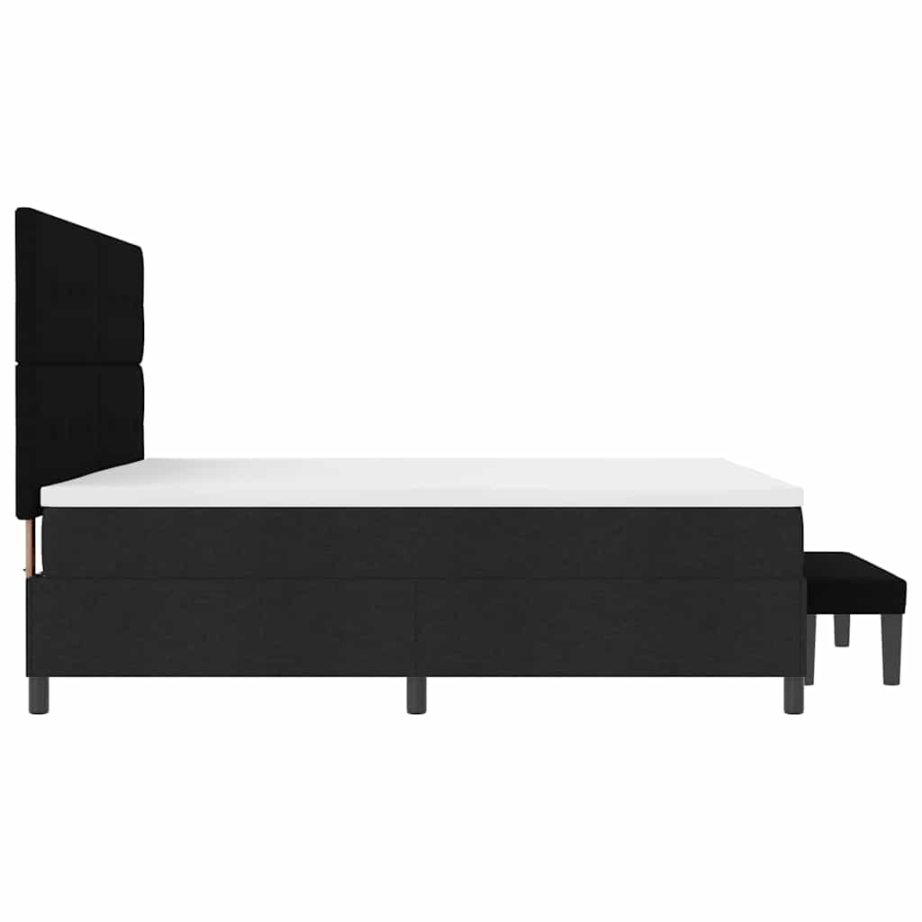 Box spring seng med hovedgærde Sort 200 x 200 cm Stof