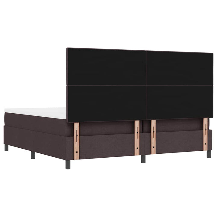 Box spring seng med hovedgærde Mørk Brun 200 x 200 cm Stof