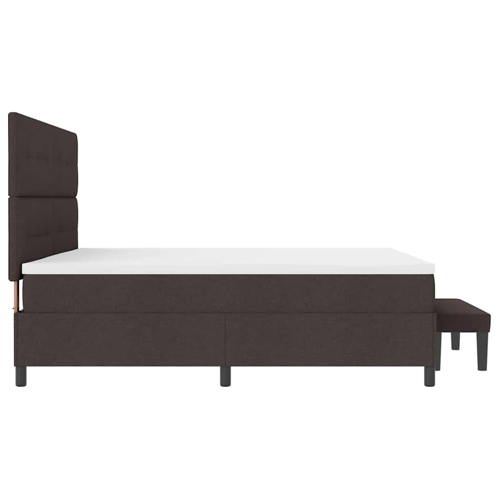 Box spring seng med hovedgærde Mørk Brun 200 x 200 cm Stof