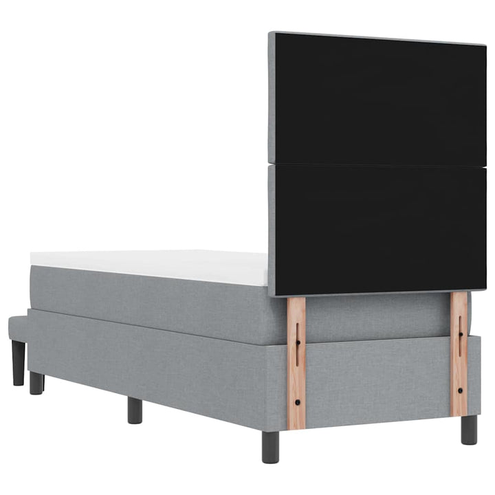 Box spring seng med hovedgærde Lysegrå 80 x 200 cm Stof