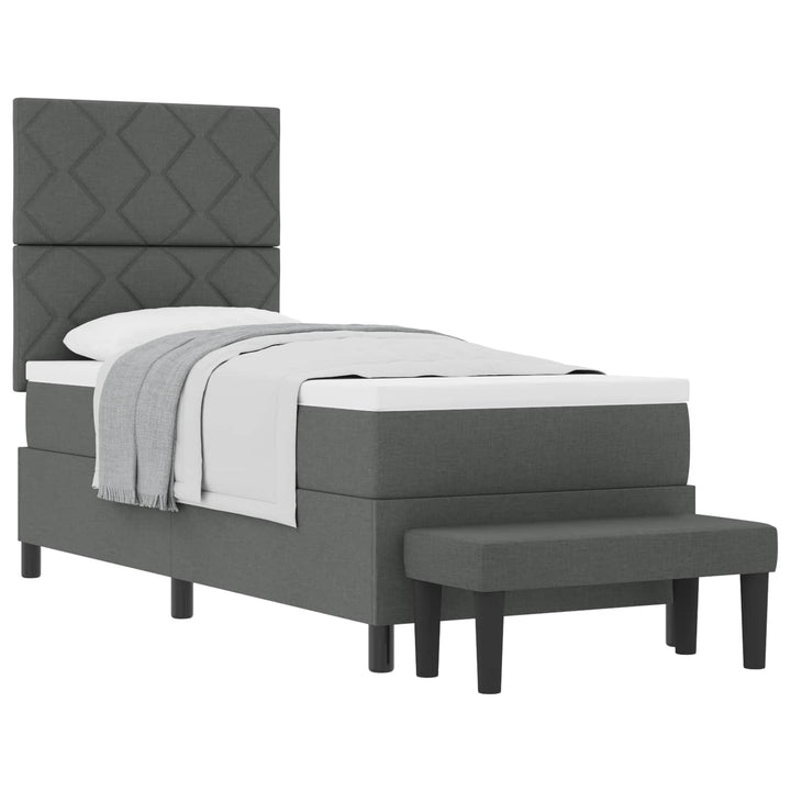 Box spring seng med hovedgærde Mørkegrå 80 x 200 cm Stof