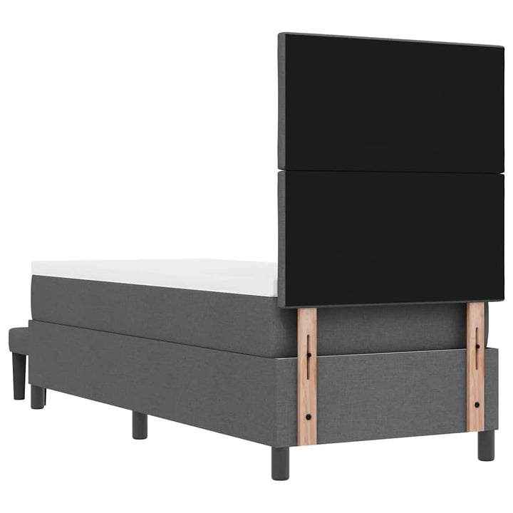 Box spring seng med hovedgærde Mørkegrå 80 x 200 cm Stof