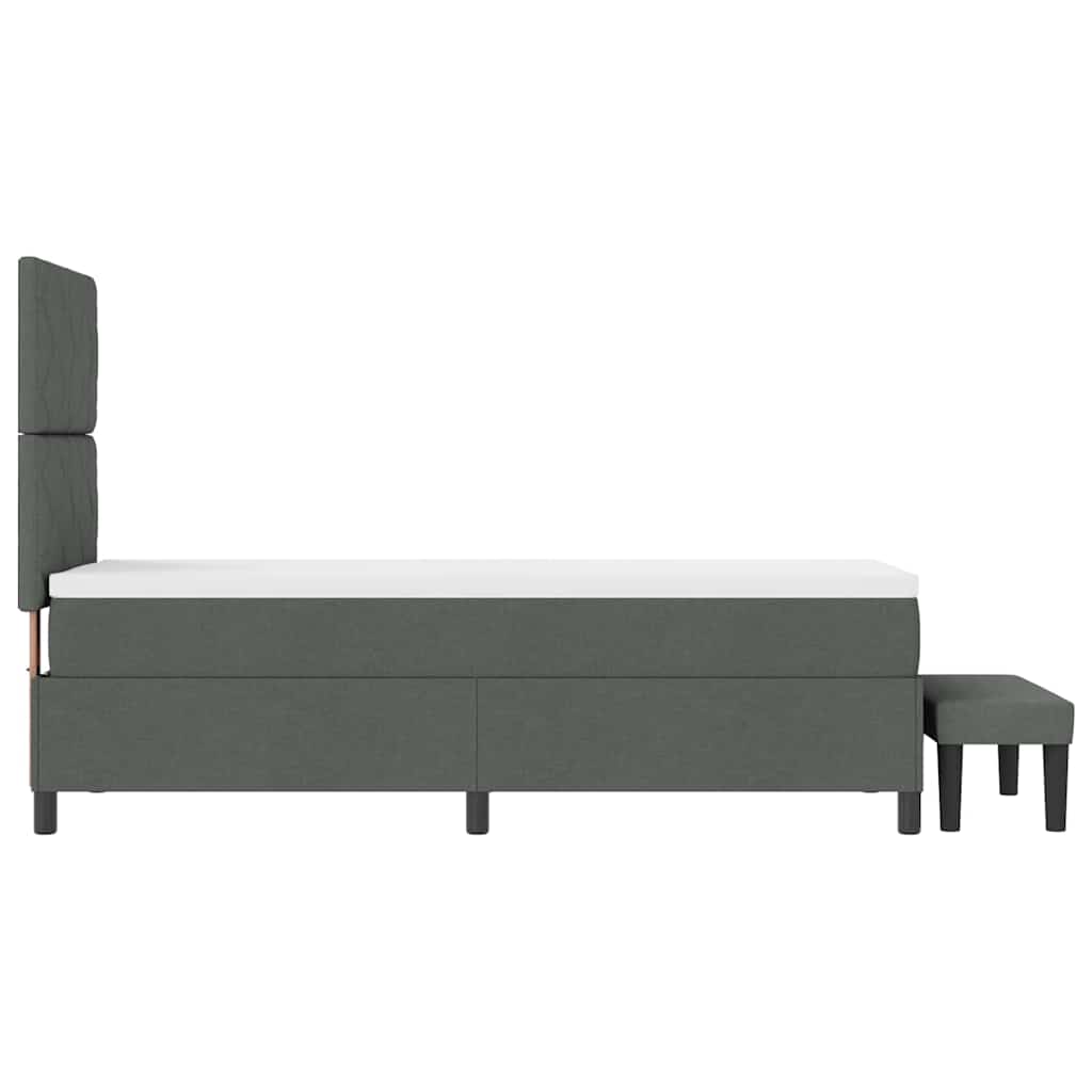 Box spring seng med hovedgærde Mørkegrå 80 x 200 cm Stof