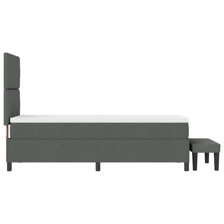 Box spring seng med hovedgærde Mørkegrå 80 x 200 cm Stof