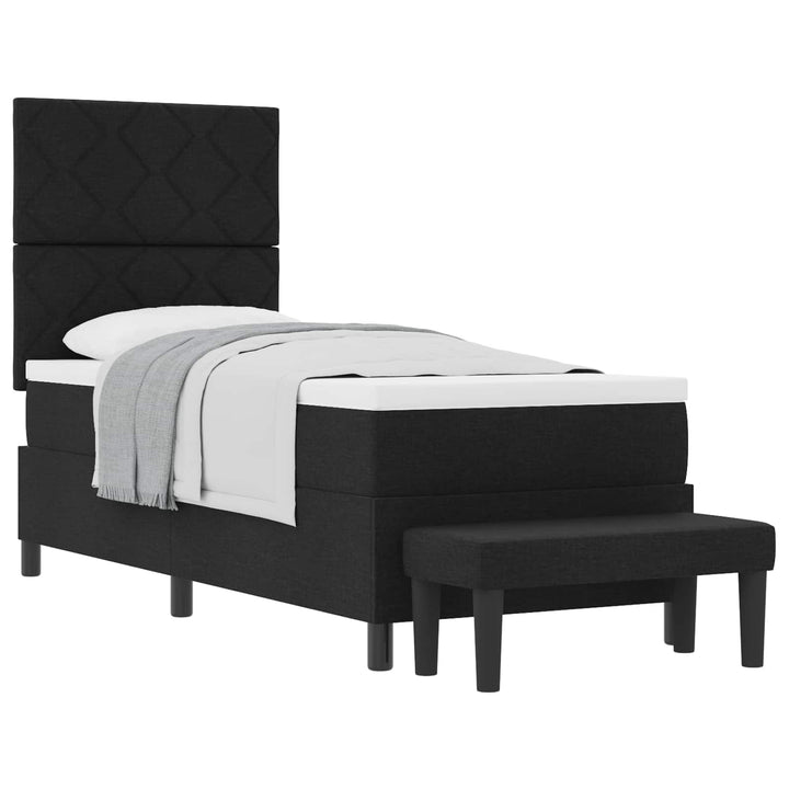 Box spring seng med hovedgærde Sort 80 x 200 cm Stof
